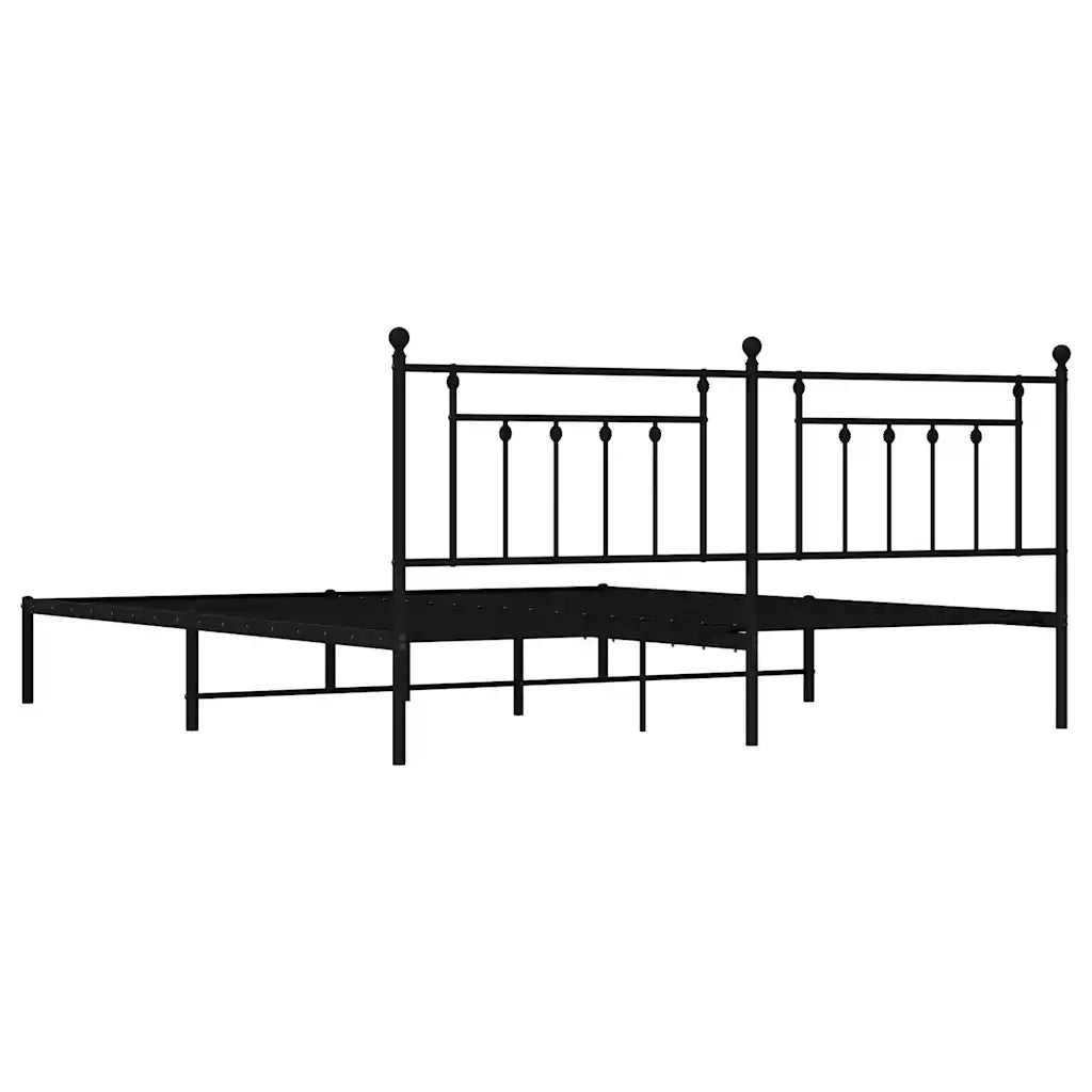 Giroletto con Testiera in Metallo Nero 193x203 cm 353543