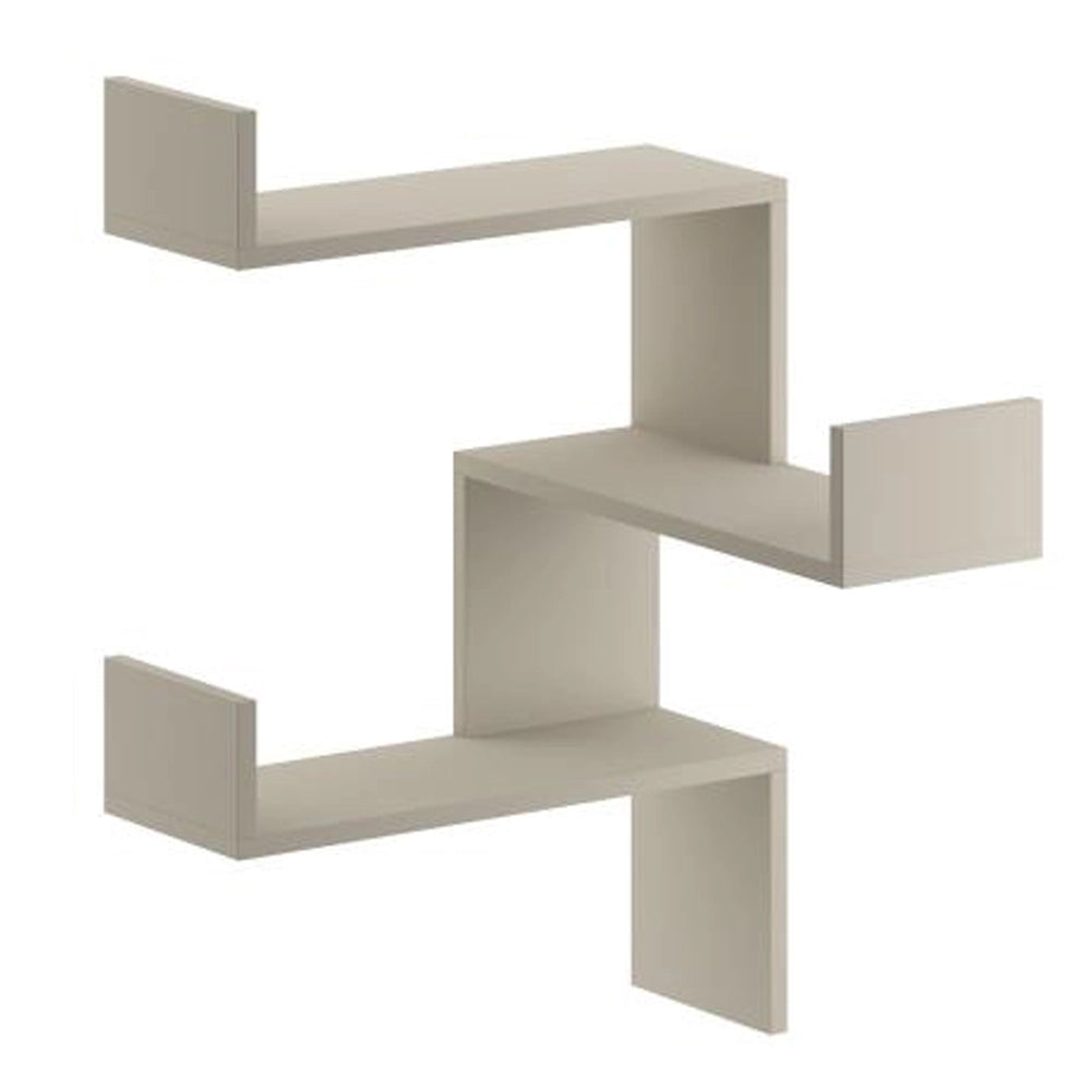 Mensola Scaffale Angolare da Parete 3 Piani Salvaspazio Sabbia 60 x 22 x 90H cm