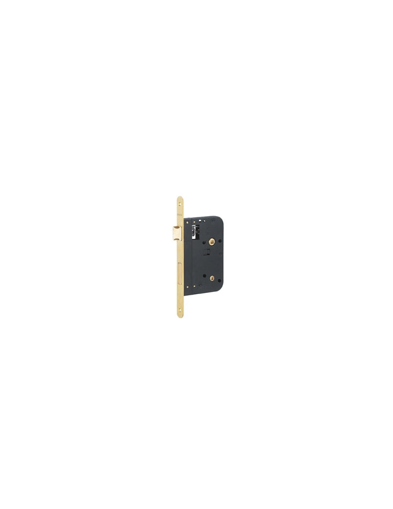 Serratura da incasso per WC, asse 70 mm, frontale in ottone satinato – THIRARD
