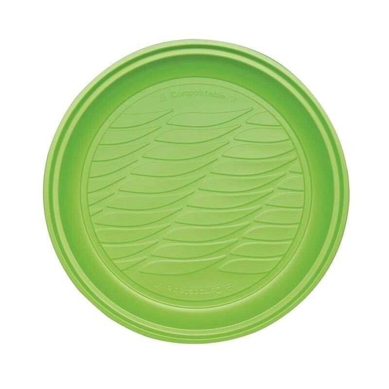 MAURY'S PIATTI PIANI BIOPLASTIC DIAMETRO 21,5 CM 20 PEZZI IN COLORAZIONE VERDE