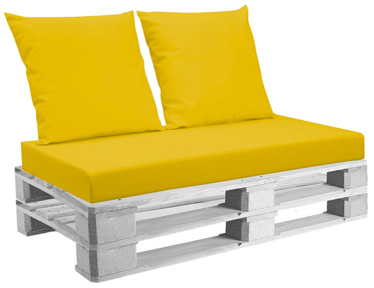 Cuscini per Pallet 120x80 cm Seduta e Schienale in Similpelle Mariotti Belem Giallo