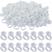 Wimperlijm in 120 pezzi - Wimperlijm ring - Otre di plastica - Estensioni ciglia - Trucco - Bianco - Wimperlijm ring