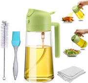 Dispensatore e pennello per oli alimentari 500 ml 2 in 1 per insieme di oli alimentari con pennello in silicone, spazzola di pulizia e asciugamano di pulizia

Specifiche tecniche:
- Capacità: 500 ml
- Funzione: 2 in 1 (dispensatore e pennello)