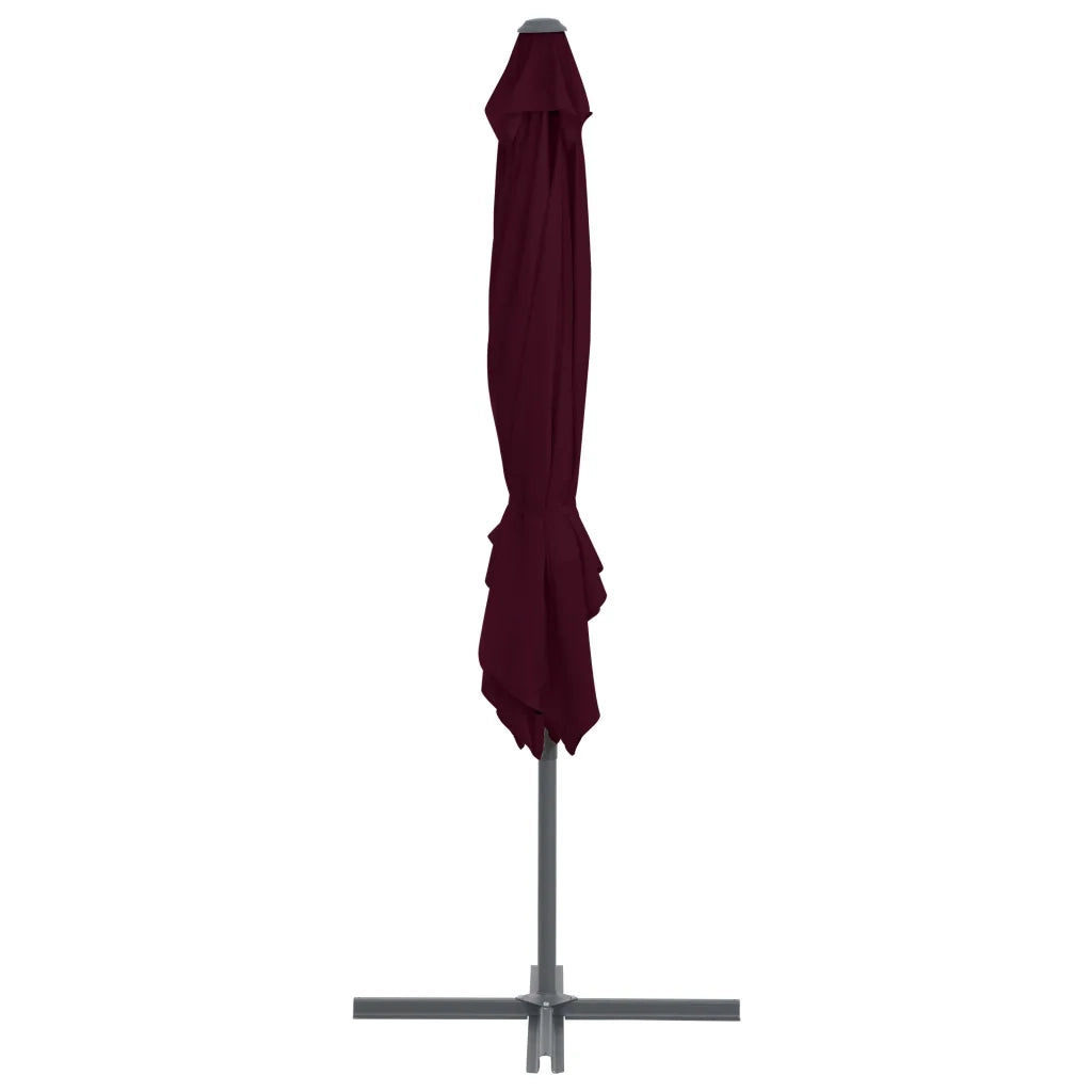 Ombrellone a Sbalzo con Palo in Acciaio 250x250 cm Bordeaux 312308