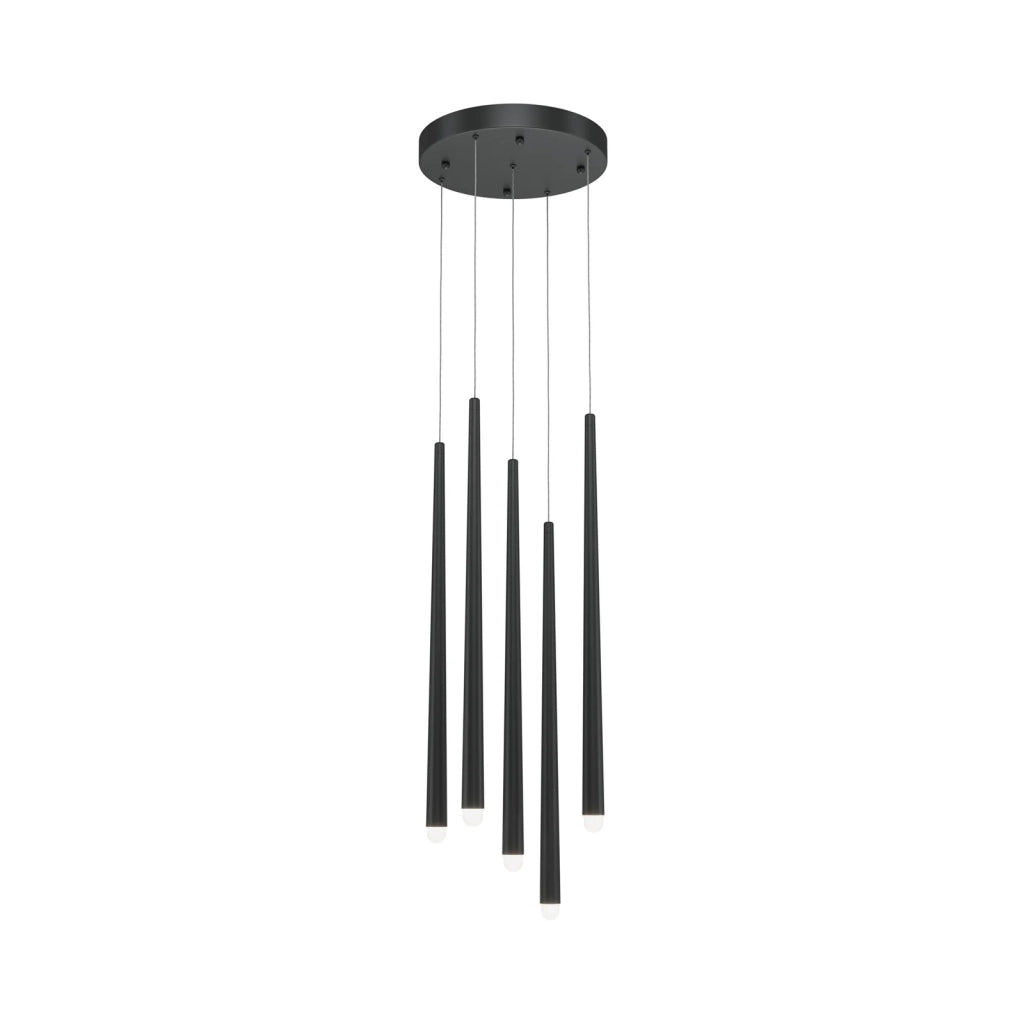 Maytoni Lampadario moderno Cascade 5 luci LED integrato nero alluminio