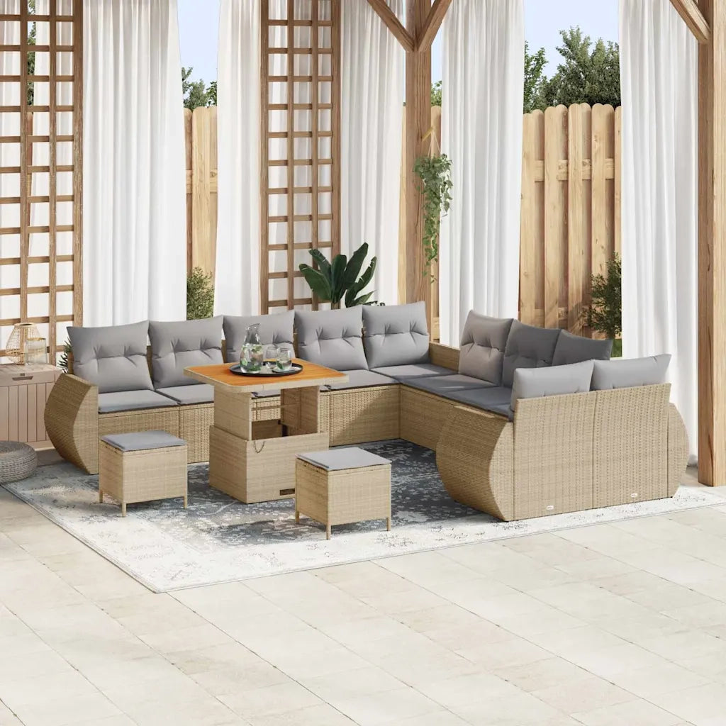 Set Divano da Giardino 13 pcs Beige polyrattan 3361932