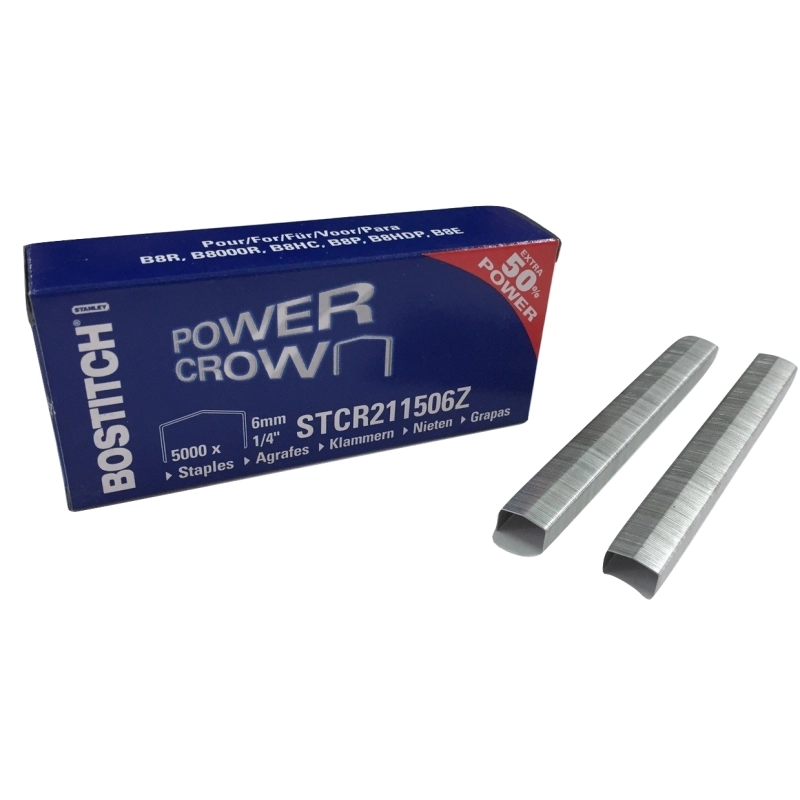 Bostitch STCR211506Z - Punti Metallici in Ferro Zincato 11,7 x 6 mm, Pacchetto da 5000 Pezzi, Compatibili con Chiodatrici Bostitch Stanley
