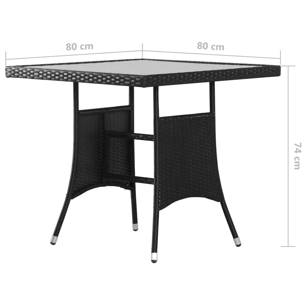 Set Mobili da Pranzo per Giardino 5 pz in Polyrattan Nero 3059413