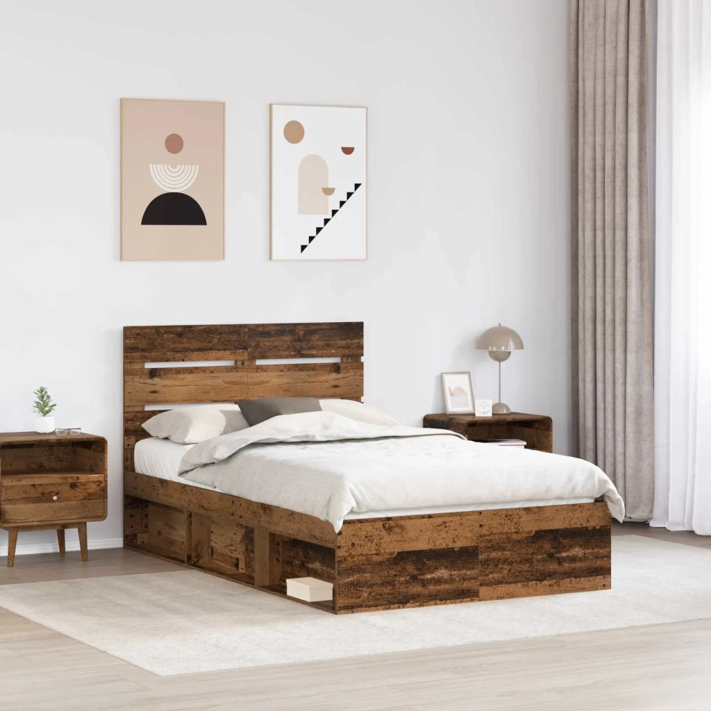 Struttura del letto Legno vecchio 120 x 190 cm Pino massello