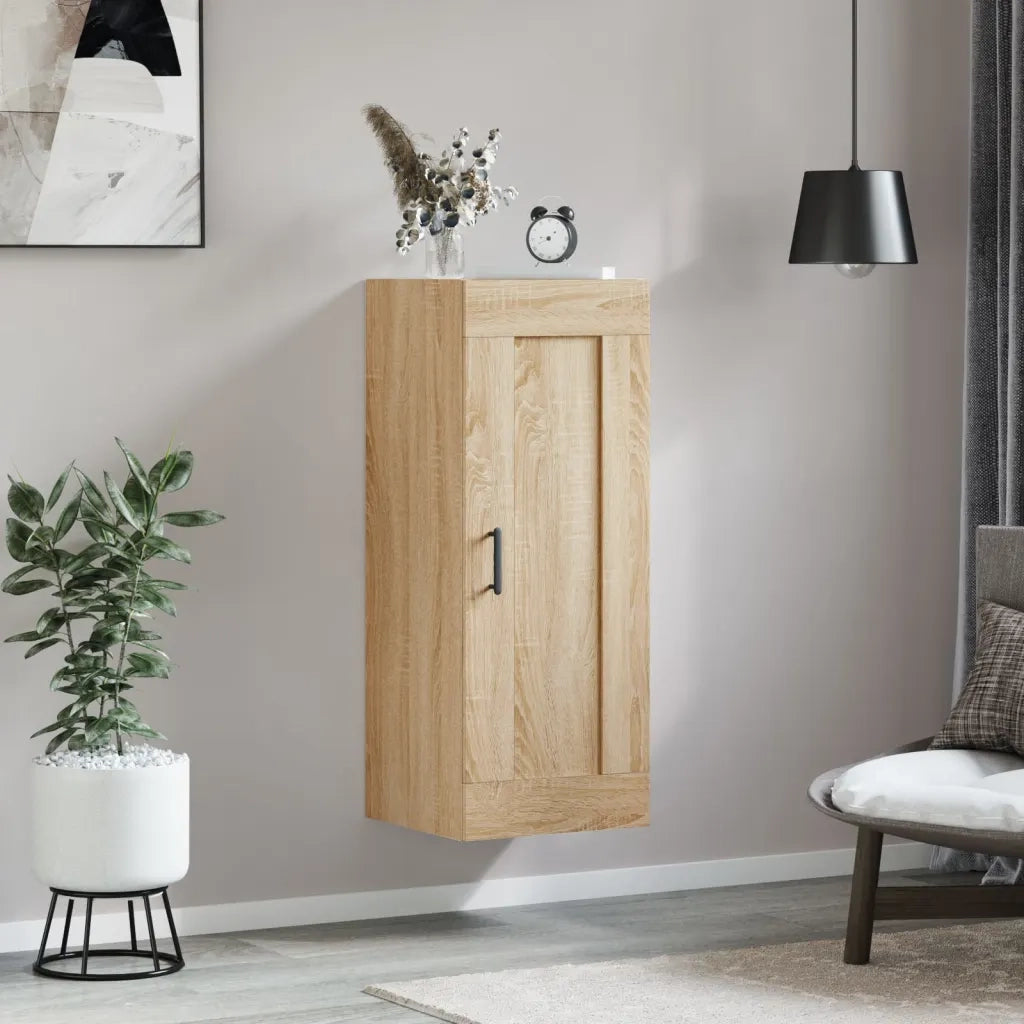 vidaXL Mobile a Parete Rovere Sonoma 34,5x34x90 cm Legno Multistrato