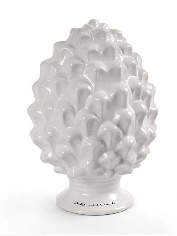 PIGNA BIANCA IN CERAMICA IDEA ARREDO 11X11X17 CM DA TAVOLO ARTIGIANI D'ORIENTE