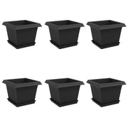 Fioriere | Cassetta per fiori | Vasi per Piante 6 pz Nero 23 x 23 x 17,5 cm Plastica