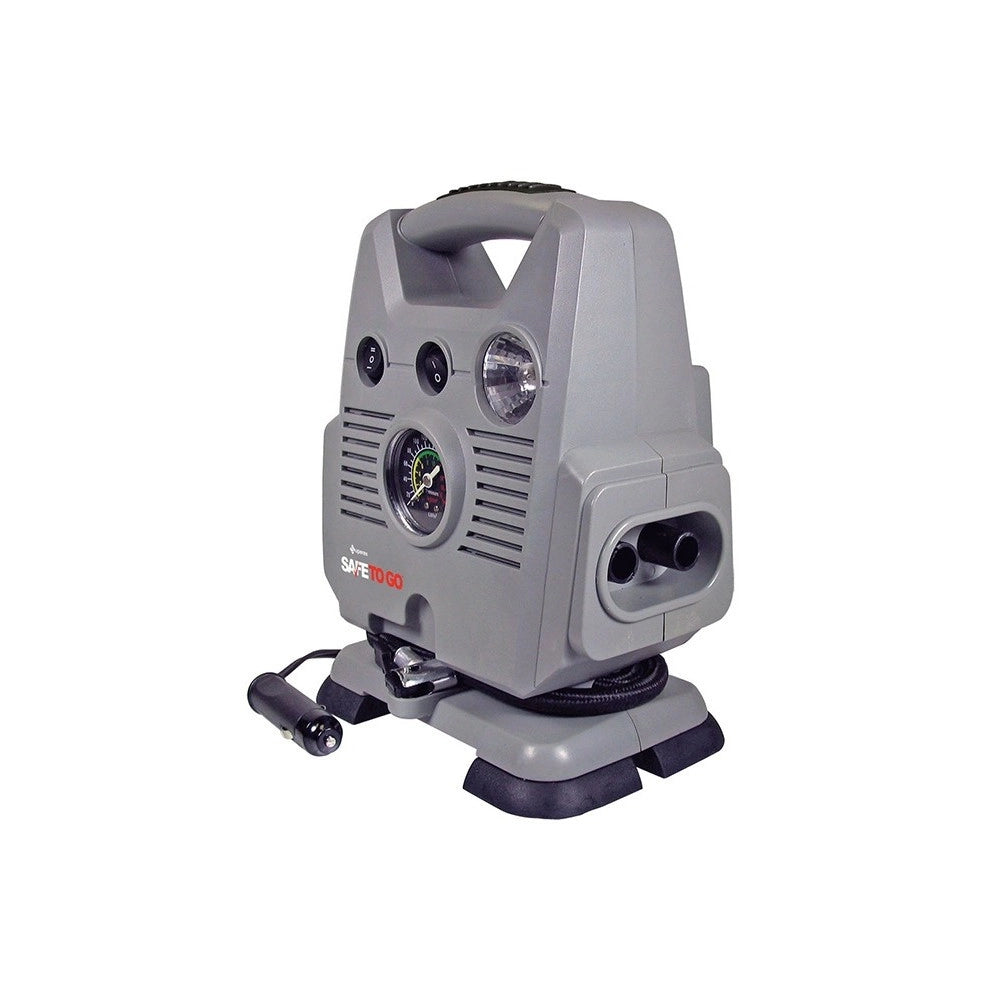 Trade Shop - Compressore Di Aria 12v 260 Psi Doppio Motore Con Manometro Integrato Cps-0161 -
