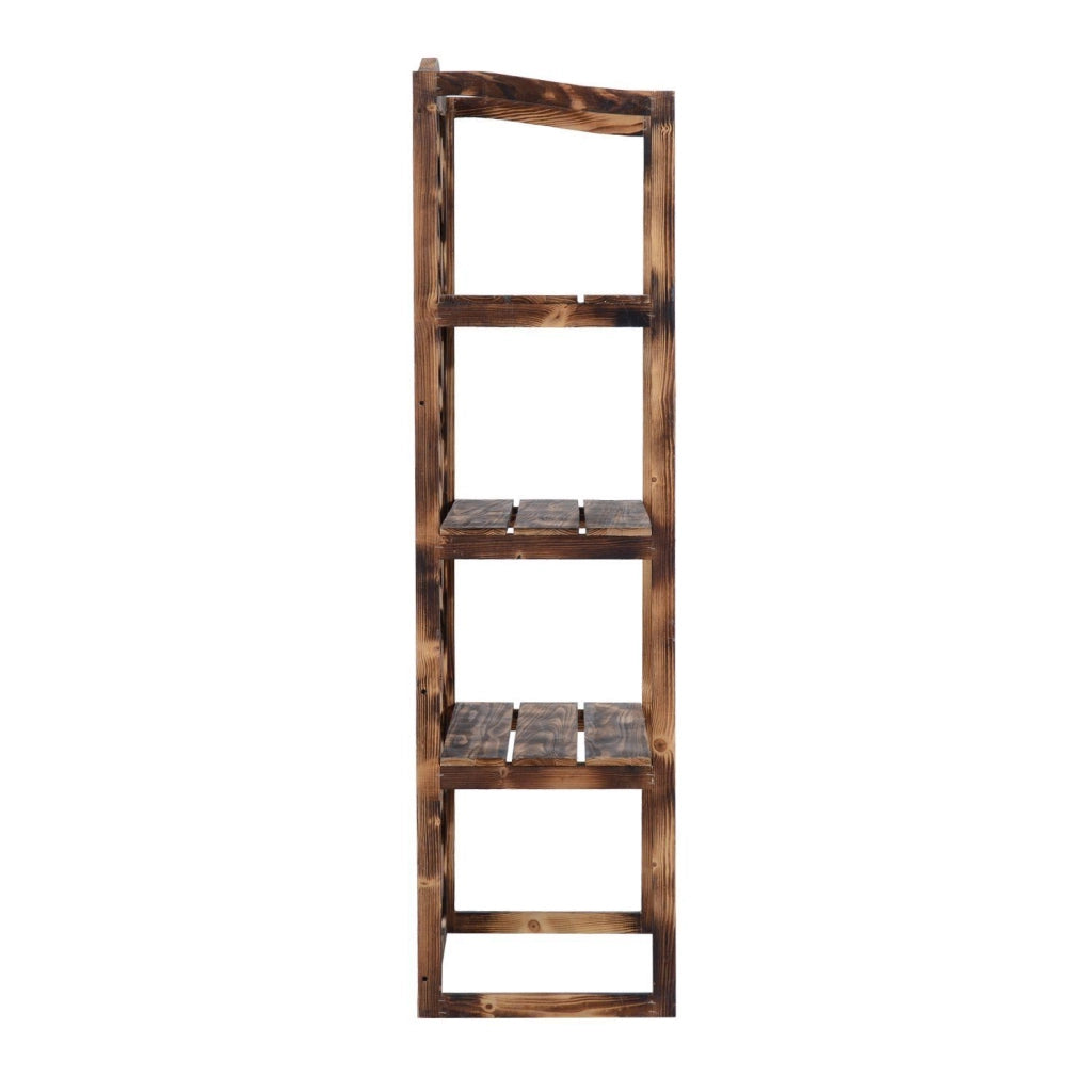 Easycomfort Scaffale Porta Piante da Esterno a 3 Ripiani in Legno di Abete, Portavasi da Interno ed Esterno, Fioriera da Balcone, 80x40x148cm