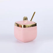 Kruidenpot di ceramica con cucchiaio Kruidenpot di ceramica con coperchio (rosa)
