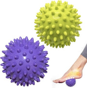 Set di massaggi per piedi con punti di pressione - Set di 2 pezzi con punti di pressione - Per mano, piede, spalla e muscoli - 7,5 cm - Verde/Blu - Tessuto duro