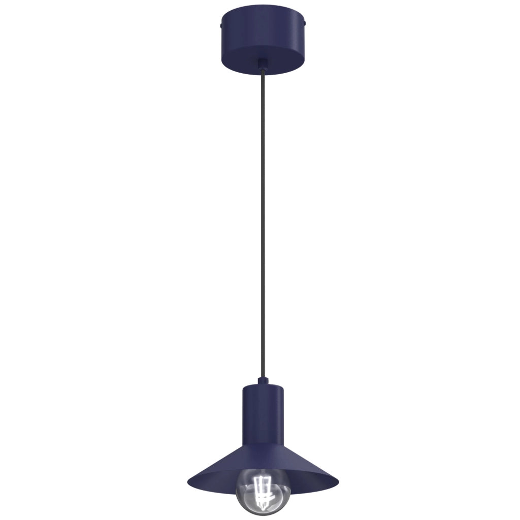 Lampada sospesa Nox 1 luce blu E27 acciaio Luminex