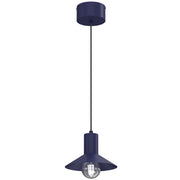 Lampada sospesa Nox 1 luce blu E27 acciaio Luminex