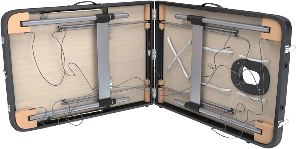 LETTINO MASSAGGIO PROFESSIONALE 3 ZONE IN ALLUMINIO PERFETTO PER ESTETISTA PORTATILE E RICHIUDIBILE COD-010