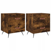Set di 2 Comodini | Armadio da Notte | Mobiletto da notte Rovere Fumo 40x35x47,5 cm in Legno Multistrato