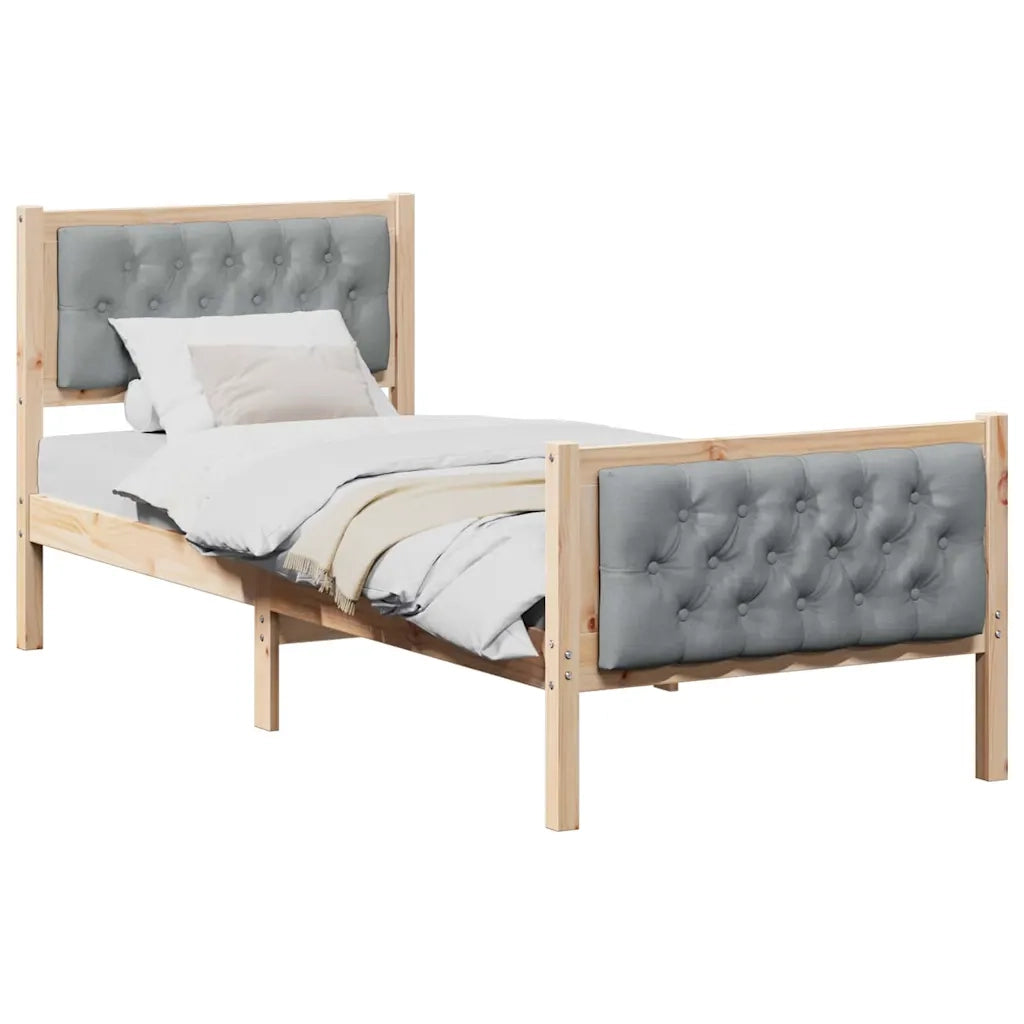 Struttura del letto Grigio chiaro 80 x 200 cm Pino massello 878429