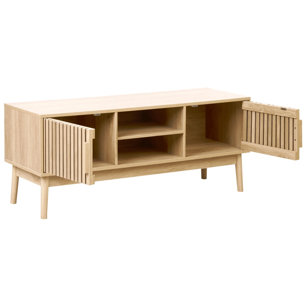 Porta TV in legno chiaro con 2 ante e ripiani Soggiorno in stile scandinavo