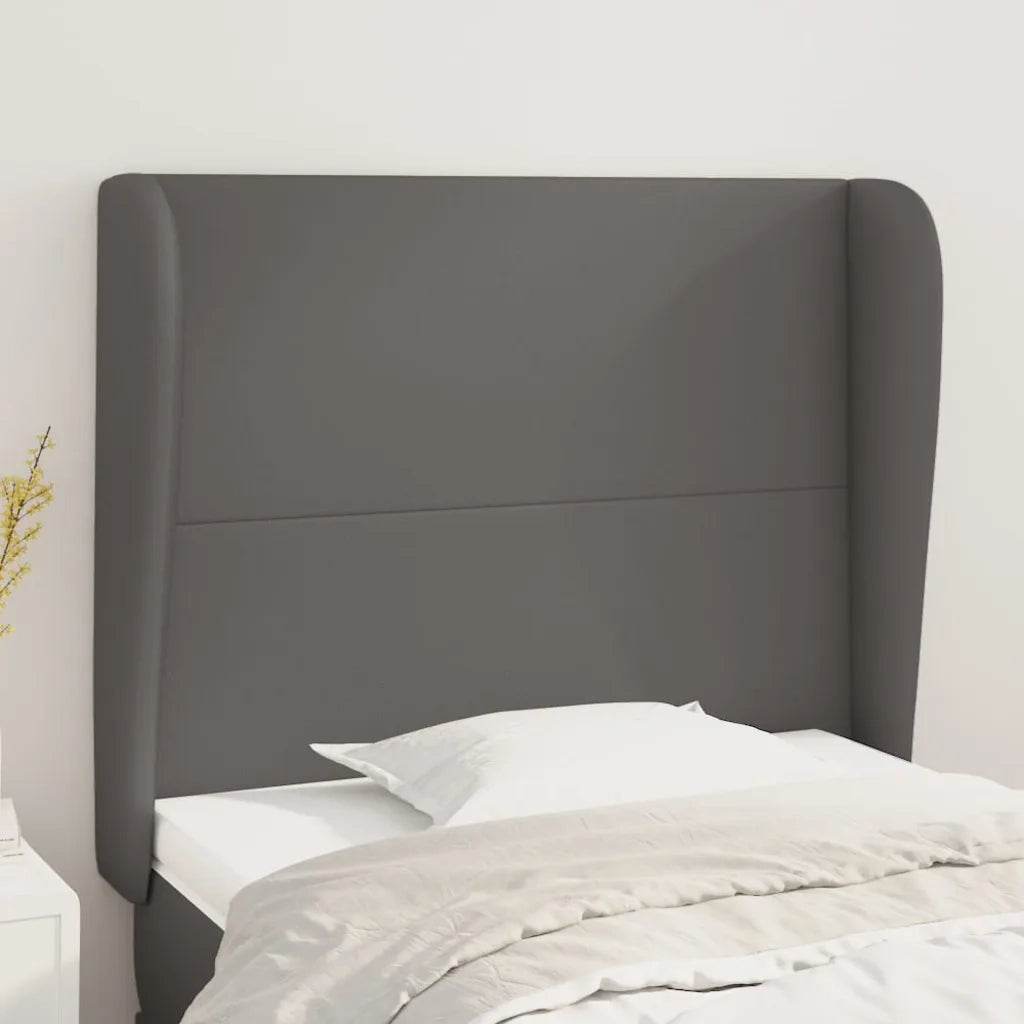 Testiera | Testata ad Orecchio Grigio Scuro 93x23x118/128cm in Similpelle