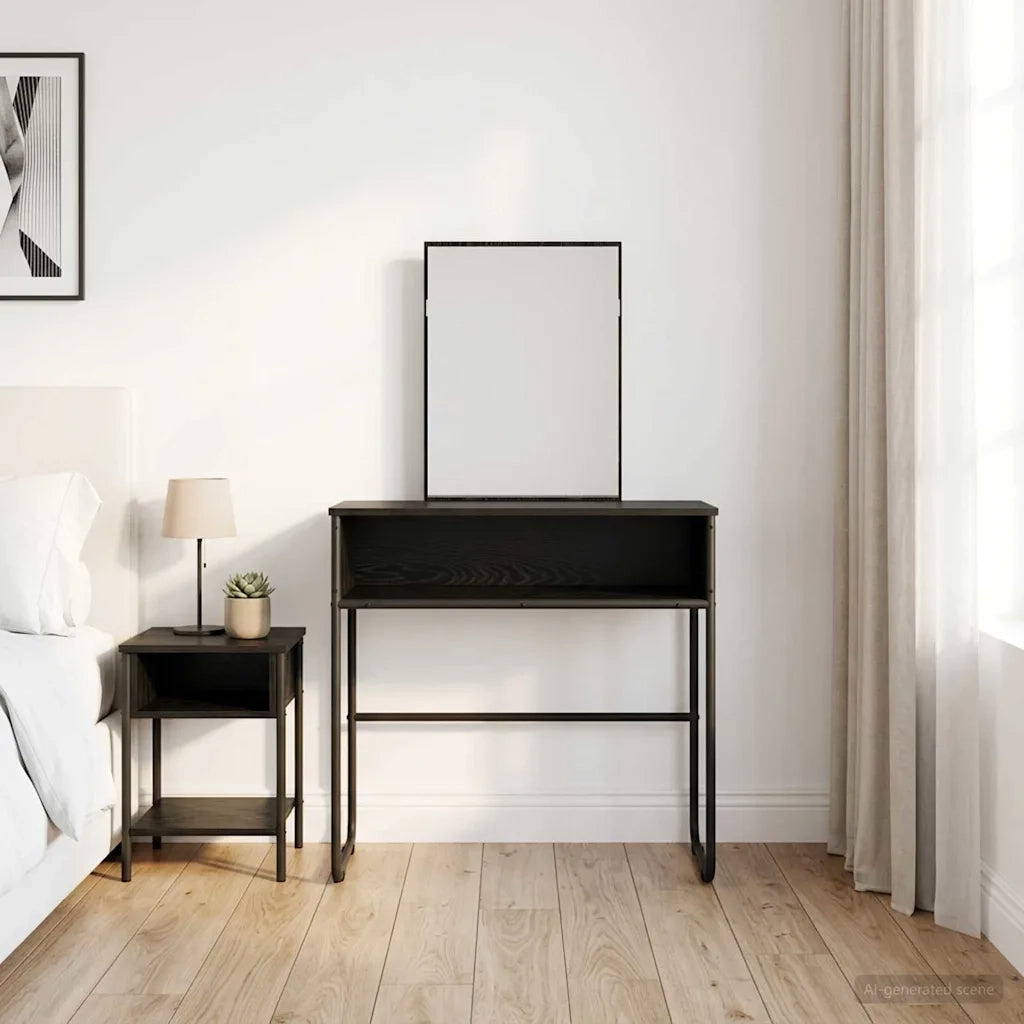 Tavolo da Trucco con lo scaffale Rovere Nero 81 x 40 x 131 cm 8007689