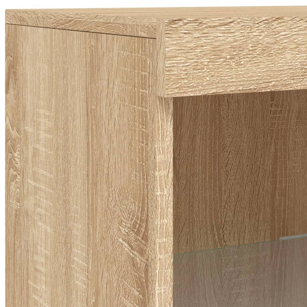 Buffet credenza cassettiera armadio mobile contenitore organizer per cucina soggiorno salotto con luci LED Sonoma 41 x 37 x 100 cm marrone 02_0029958