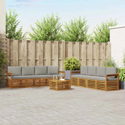 Set divani con cuscino 9 pcs Grigio Naturale e Chiaro