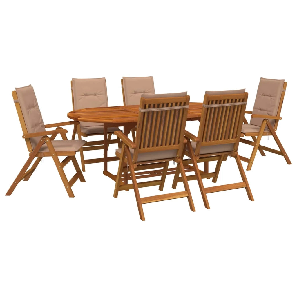 Set da pranzo da giardino 7 pezzi Naturale 3434491