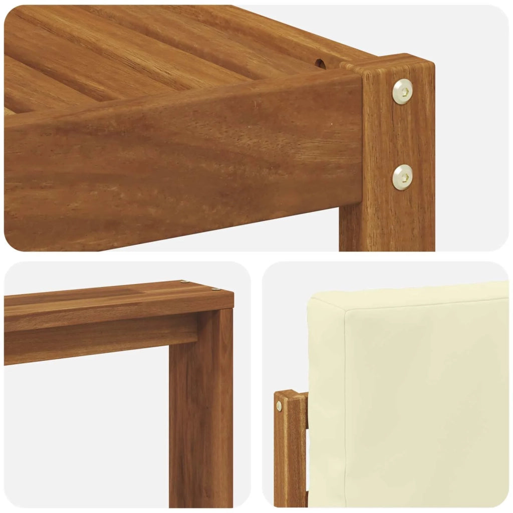 Set di divani da esterno con cuscino 6 pcs Naturale e Crema