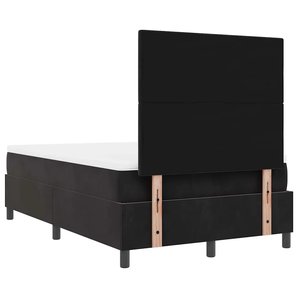 Letto a molle con materasso Nero 120 x 190 cm Velluto 3339820