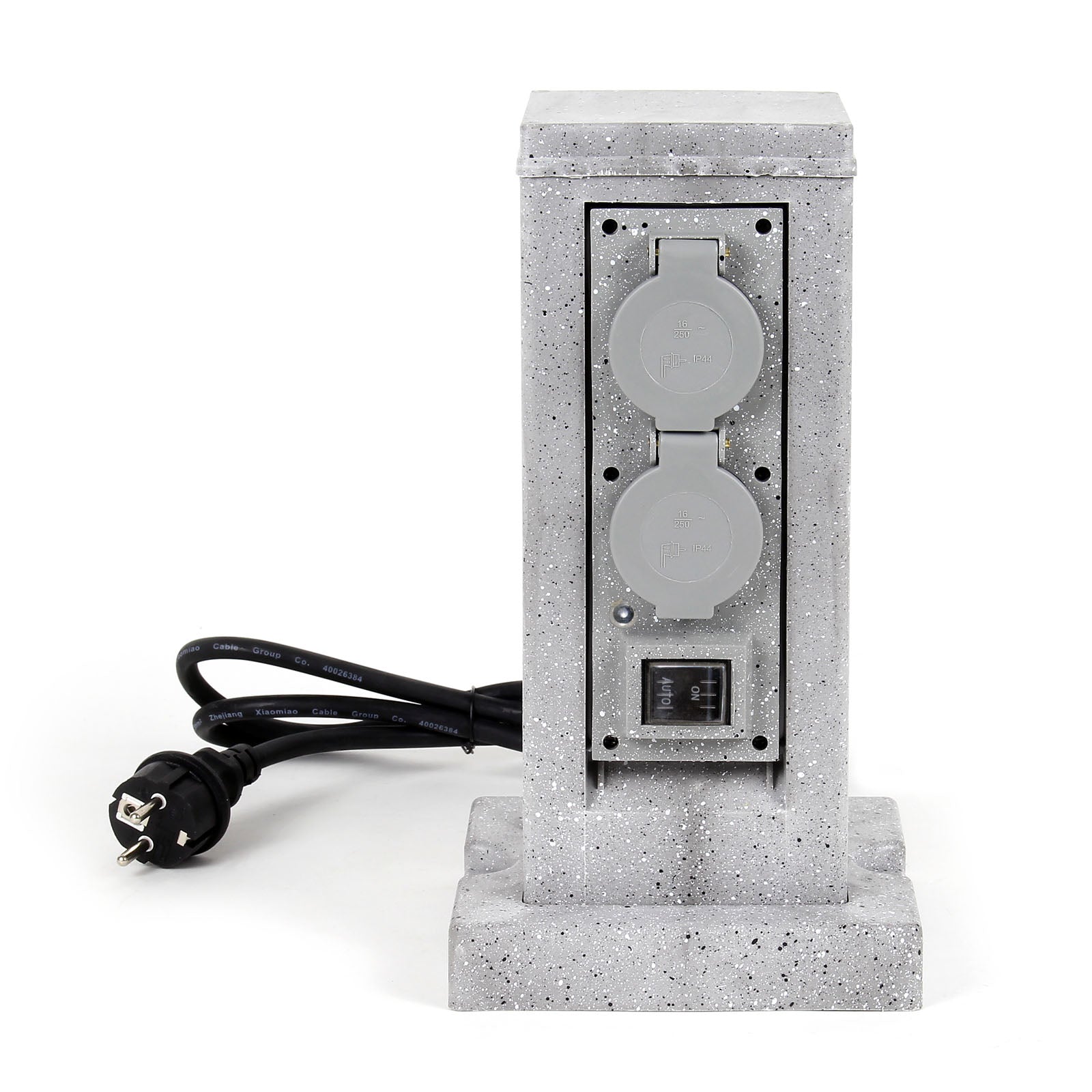 Colonna multipresa effetto granito con 4 prese per esterno IP44 sensore Presa multipla