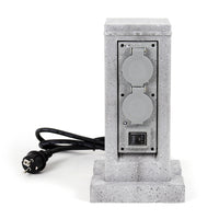 Colonna multipresa effetto granito con 4 prese per esterno IP44 sensore Presa multipla