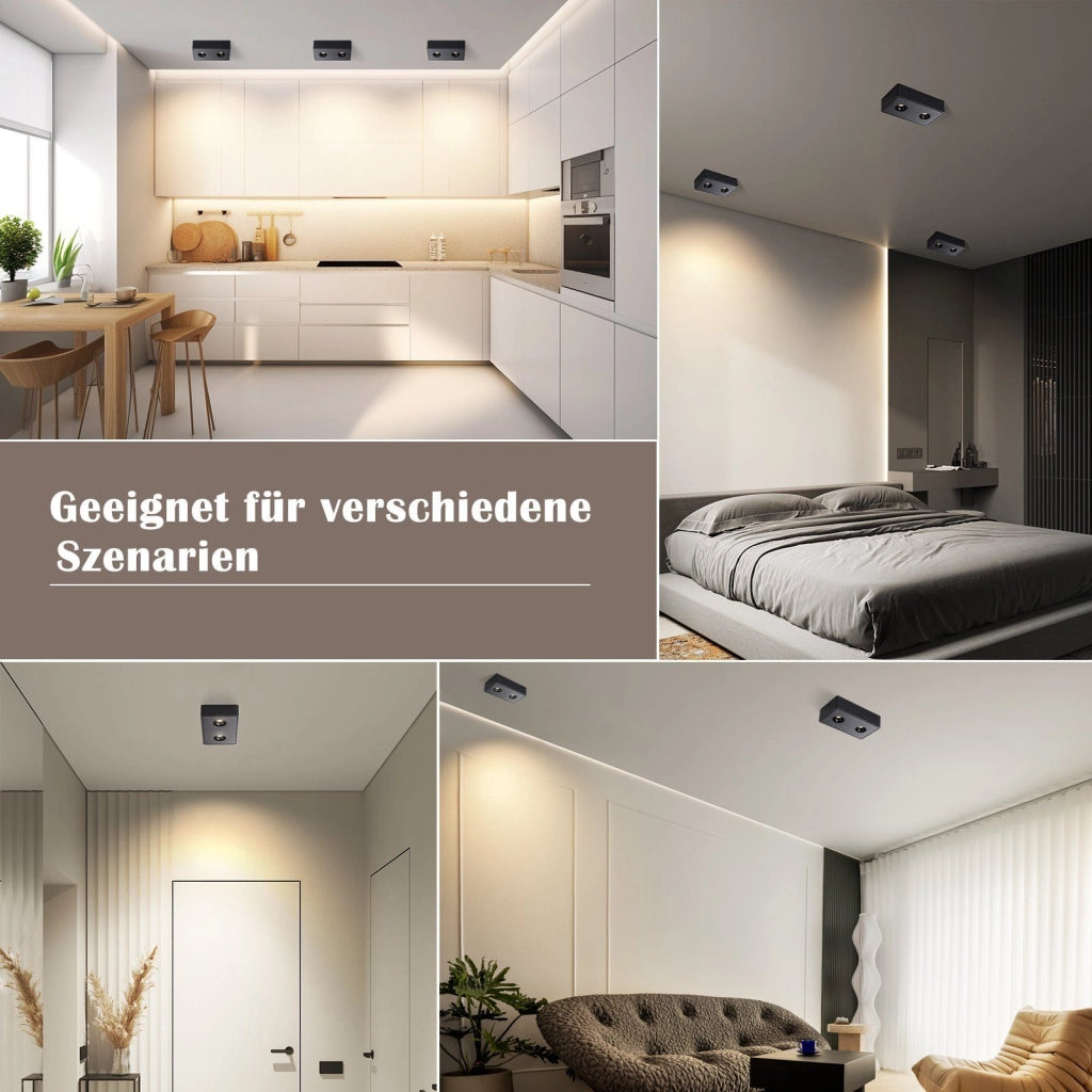 ZMH Faretto da soffitto LED da superficie 2 fiamme 14W