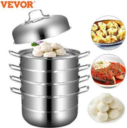JK24 - Stufatore - Stufa - 5 Livelli - Piatto con vetro resistente - Cottura con vapore - 28cm