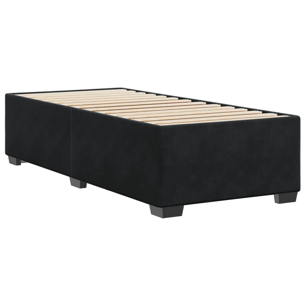 Letto singolo | Letto per adulti | Giroletto Nero 90x200 cm in Velluto