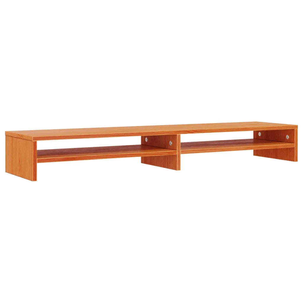 Supporto Monitor Marrone Cera 100x24x13 cm Legno Massello Pino 847163