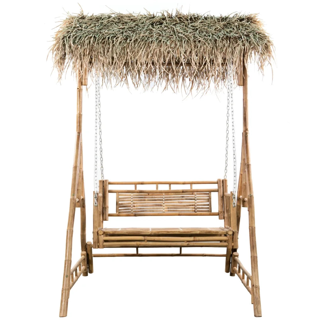 Dondolo da Giardino 2 Posti Cuscini Foglie di Palma 202cm BambÃ¹ cod mxl 51809