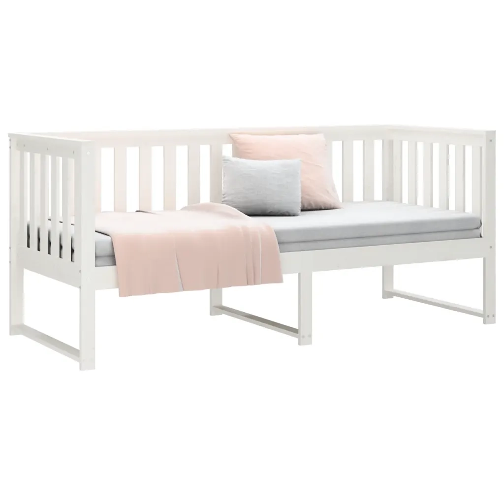 Dormeuse senza Materasso Bianca 80x200 cm Legno Massello Pino 820877