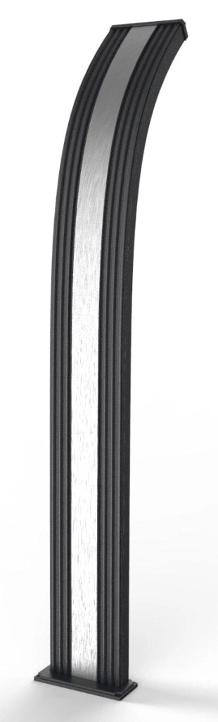Doccia Solare da Esterno Giardino 40L Miscelatore e Lavapiedi Arkema Dada Fascia Inox Grigio Antracite