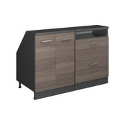 Mobile cucina sottotetto R-Line Grigio nobile/Antracite 120 cm Set di 2 carcasse armadio profondità 60 cm Vicco