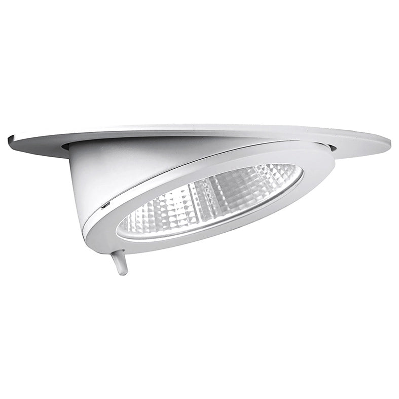 Downlight a incasso orientabile LOOP LED 30W 4000K 36° IP20 Bianco - Faretto cardanico ad alta efficienza CRI90 per interni - Rossini Illuminazione