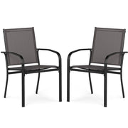 Set di 2 sedie impilabili da esterno 61 x 575 ​​x 89 cm comfort ottimale design moderno in metallo grigio 20_0012429