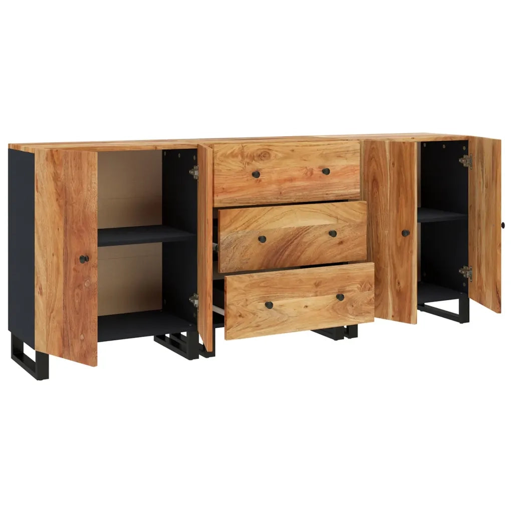 Credenze 3 pz in Legno Massello di Acacia cod mxl 15910