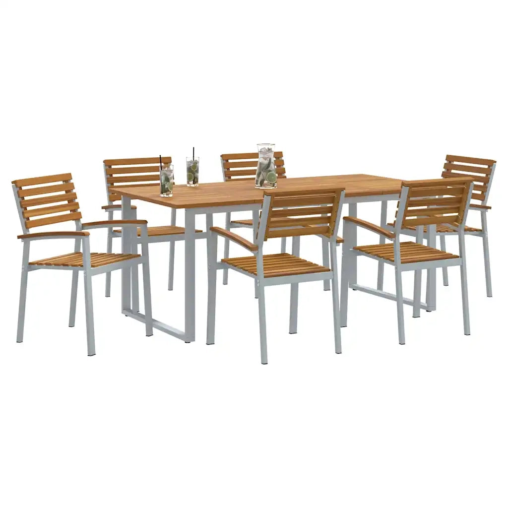 Set da Pranzo per Giardino 7 pcs Grigio 3284348