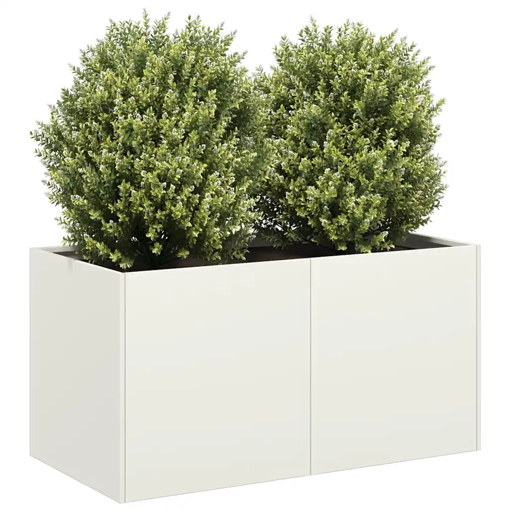 Fioriera Bianca 80x40x40 cm in Acciaio Laminato a Freddo 860669