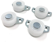 Design61 4X cassettone di supporto con rotelle 30x14 mm con superficie rigida in plastica.