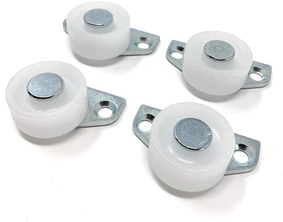 Design61 4X cassettone di supporto con rotelle 30x14 mm con superficie rigida in plastica.
